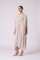 Valenza Dress - Beige & Silver